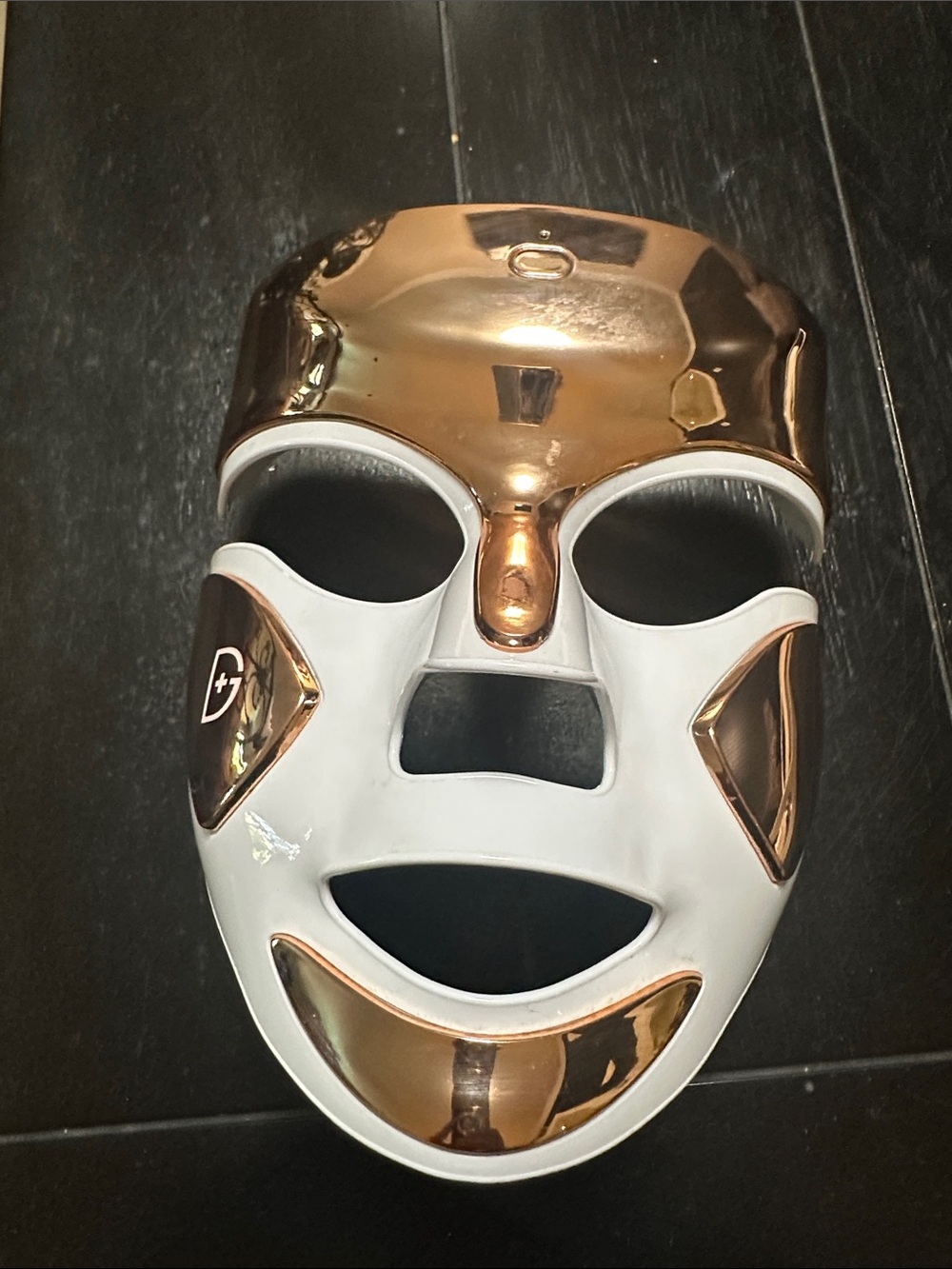 LED Light Therapy Facial Mask in White and Rose Gold